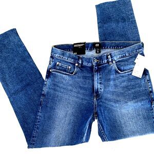 H&M Men's Skinny Fit Jeans Size 36X32 Blue Unhemmed